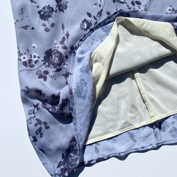 Vintage Rũby grey floral print sheer strap dress Women's size Small - Picture 5 of 7